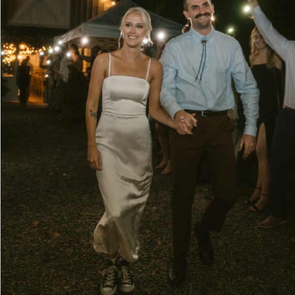 Abercrombie & Fitch White Satin Dress - Picture 2 of 3